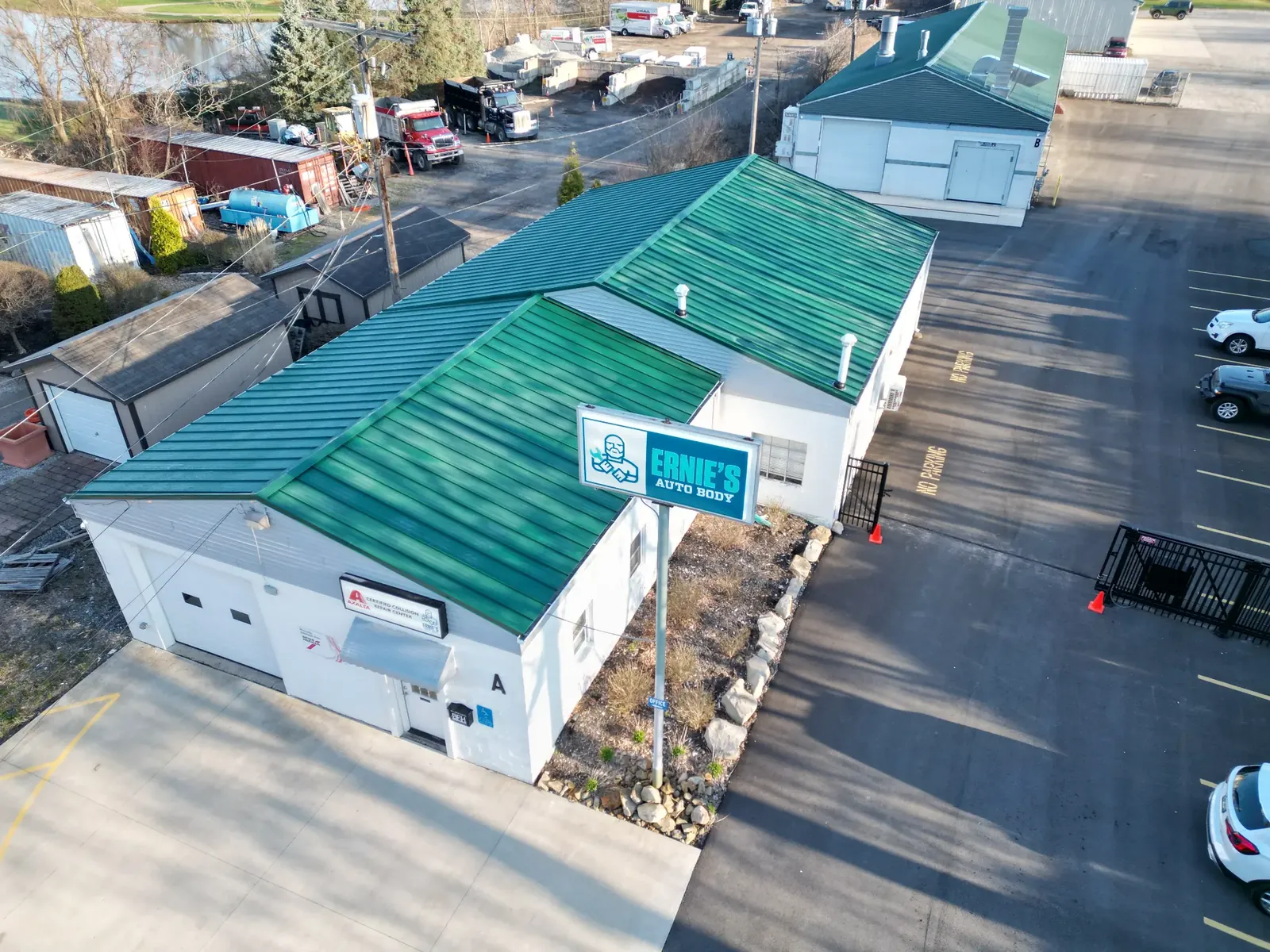 Standing seam metal roof on a commercial building in Avon, Ohio