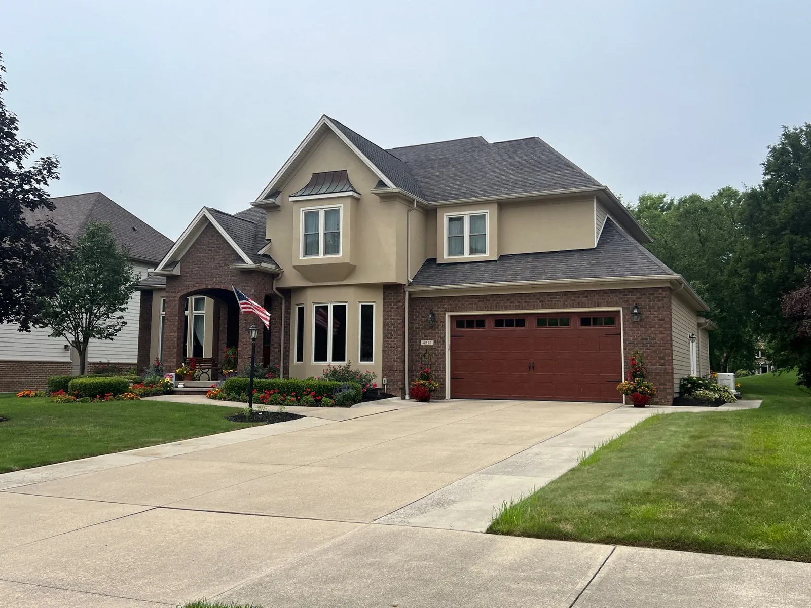 Residential architectural shingle roof replacement near Avon High School in Avon, Ohio
